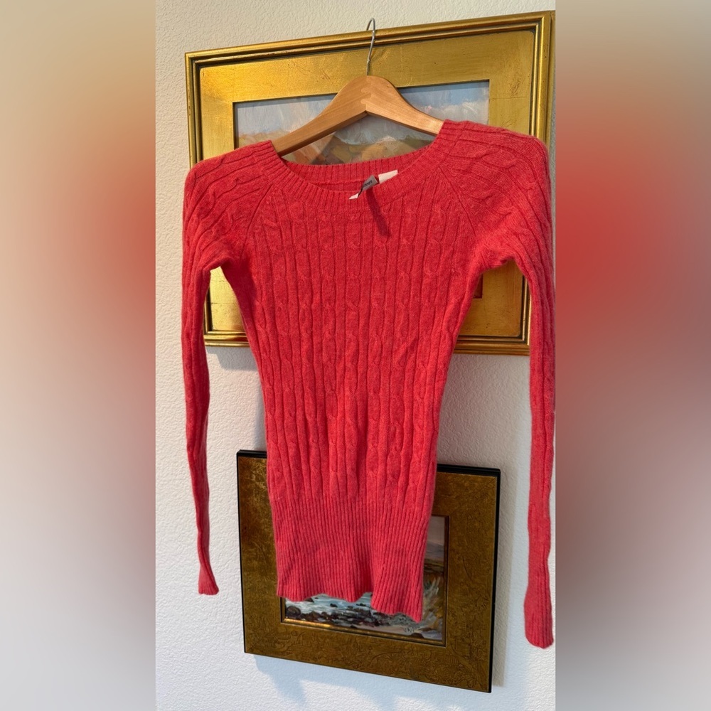 Autumn Cashmere Coral Cable Crewneck Sweater